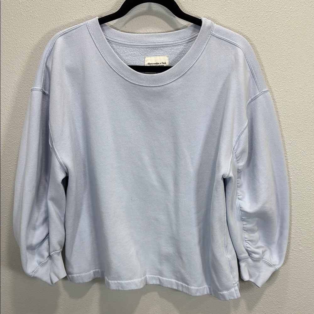 Abercrombie & Fitch Soft Blue Sweatshirt‎ puff sleeve crew